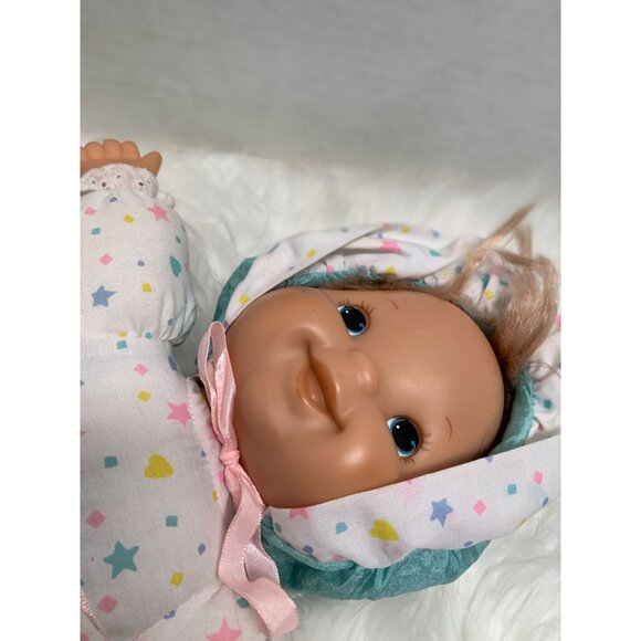 EuGene Doll Plush Baby Nylon Vintage Stuffed Toy Green Hearts Stars Talking Ligh - Picture 3 of 6